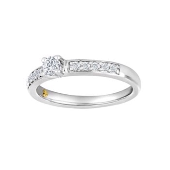 Siersbøl alliance ring 14 kt hvidguld med 0,4 kt diamanter og guldhjerte (10101100600)