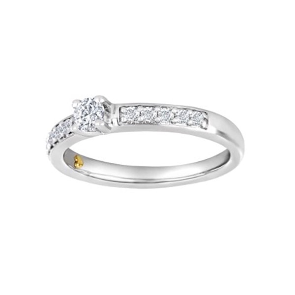 Siersbøl alliance ring 14 kt hvidguld med 0,4 kt diamanter og guldhjerte (10101100600)