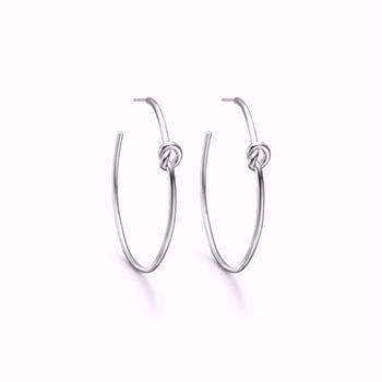 Guld & Sølv design sterling ørestikker, Creols med  overflade, Ø 45 mm