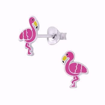 Guld & Sølv design sterling sølv Flamingo ørestikker, fra smykkeserien Animals, 9 x 5,5 mm
