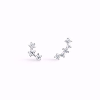Øreringe med glitrende zirkonia i sterling Sølv fra Guld & Sølv Design