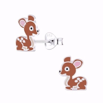 Øreringe med Bambi i sterling Sølv fra Guld & Sølv Design