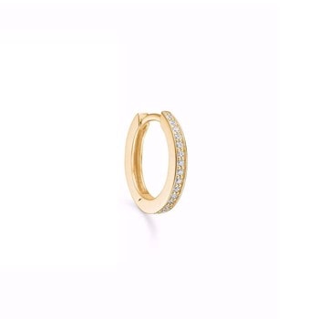 Creol ørering i forgyldt sterling sølv med hvide zirkonia fra Guld & Sølv Design
