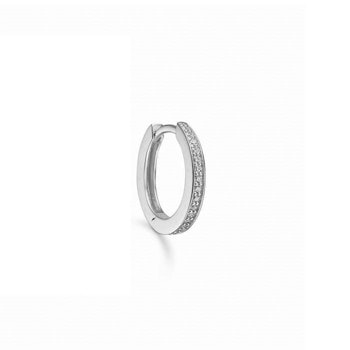 Creol ørering i sterling sølv med hvide zirkonia fra Guld & Sølv Design