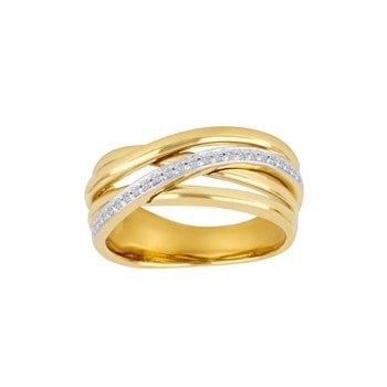 Siersbøl ring 14 karat guld med 0,13 kt W SI1 diamanter 