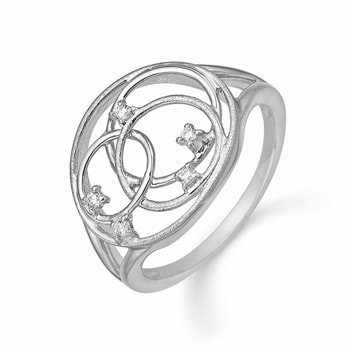 Bred ring af cirkler i cirkler med glimtende zirkonia og matteret overflade fra Støvring Design