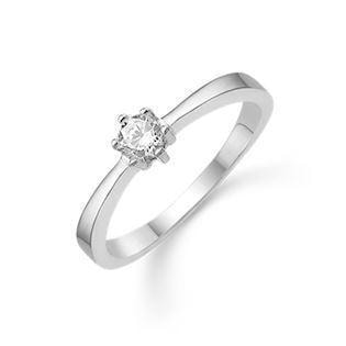 Støvring Design 925 sterling sølv fingerring, Solitær, kun str 50