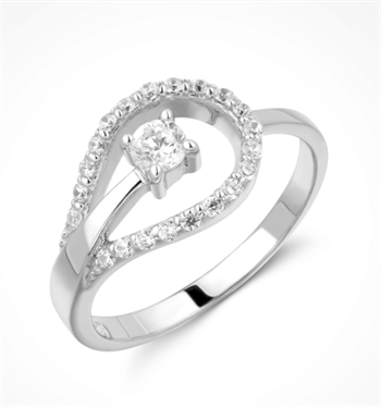 Sølv ring med zirkonia