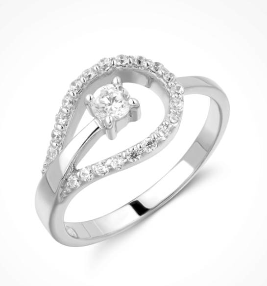 Sølv ring med zirkonia