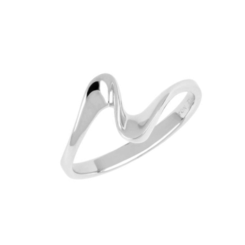 Nordahl's WAVE52 bølget ring i rhodineret sølv