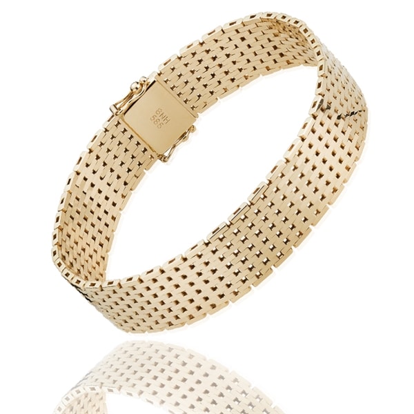 Murstens 14 karat massivt guld armbånd, 21 cm og 13 rækker (13,0 mm)