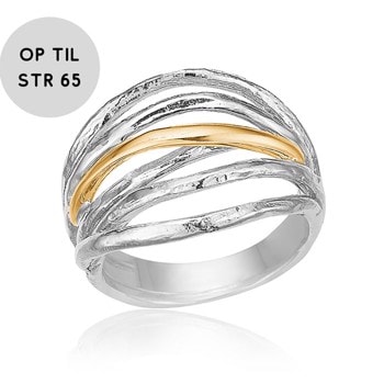 Smuk sølvring med detalje i 14 karat guld fra Blicher Fuglsang