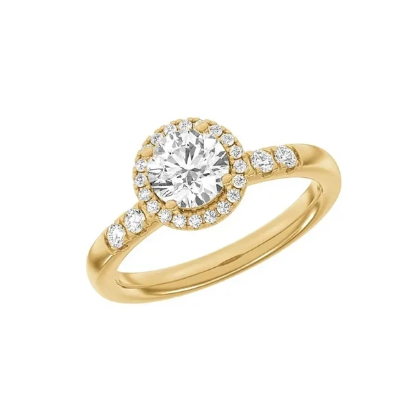 14 kt rødguld Halo Luxury by Siersbøl, med i alt 1,32 ct Top Wesselton / SI