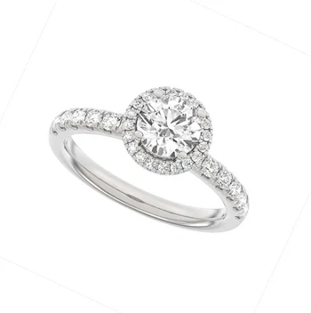 14 kt hvidguld Halo Luxury by Siersbøl, med i alt 1,52 ct Top Wesselton / SI