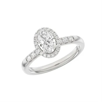 14 kt hvidguld Halo Luxury by Siersbøl, med i alt 1,32 ct Top Wesselton / SI