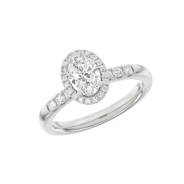 14 kt hvidguld Halo Luxury by Siersbøl, med i alt 1,32 ct Top Wesselton / SI
