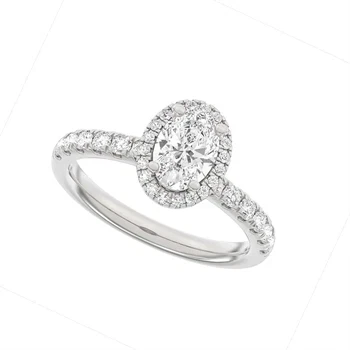14 kt hvidguld Halo Luxury by Siersbøl, med i alt 1,52 ct Top Wesselton / SI