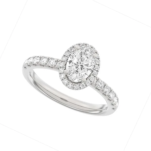 14 kt hvidguld Halo Luxury by Siersbøl, med i alt 1,52 ct Top Wesselton / SI