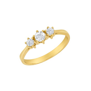 Siersbøl's Elegant ring i 8 karat guld med tre hvide zirkonia (10428460300)