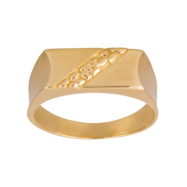 Nordahl's Super lækker bred herrering i 8 karat guld.
