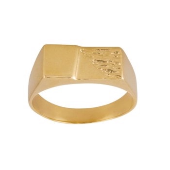 Nordahl's Super lækker bred herrering i 14 karat guld.