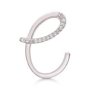 Bogstav vedhæng 15 mm, C i sterling sølv med zirkonia