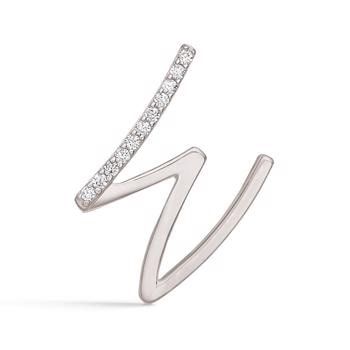 Bogstav vedhæng 15 mm, W i sterling sølv med zirkonia