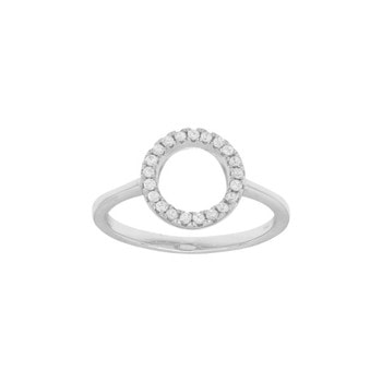 Joanli Nor ANNANOR rhodineret sølv ring med zirkonia