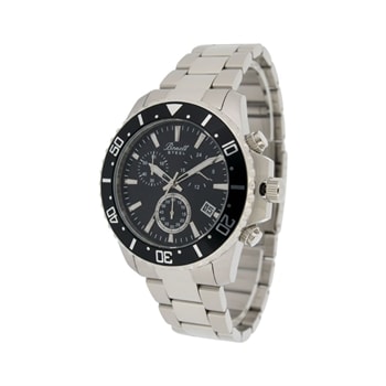 Bonett herre stål chronograph m/ sort skive
