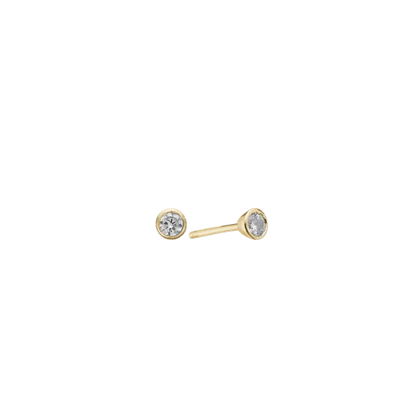 14 kt ørestikker med zirconia, 4 mm, fra Aagaard