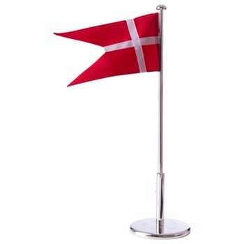 Noa Kids forkromet flagstang med graveret dåbsfod, 30 cm