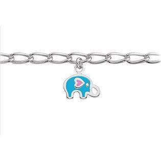 SmykkeLine 925 sterling sølv armbånd, blå elefant med blank overflade, model 15023616