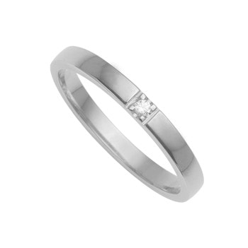 Aagaards Alliancering model 621-14 kt hvidguld  med 1 stk 0,02 ct TW/SI