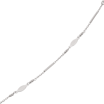 Enkelt sølv armbånd med små pinde og aflange blade fra Støvring Design