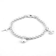 Støvring Design sterling sølv armbånd, tro, håb og kærlighed med blank overflade, model 15190809