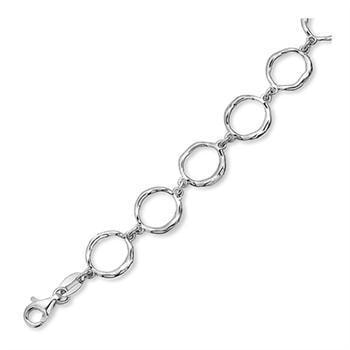 Støvring Design's Smukt armbånd af rustikke cirkler på række, længde 17 + 4 cm
