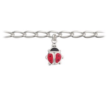 Støvring Design sterling sølv armbånd, mariehøne med blank overflade, model 15223091