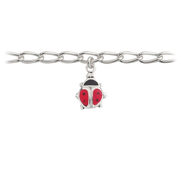 Støvring Design sterling sølv armbånd, mariehøne med blank overflade, model 15223091