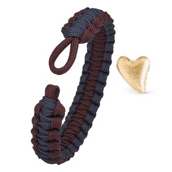 2 tone rødt/blåt armbånd med forgyldt hjertelås, From Soldier To Soldier