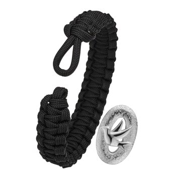 sort armbånd med sølv S01 lås, From Soldier To Soldier