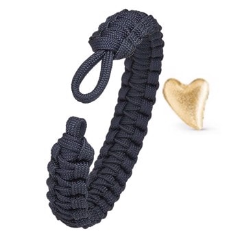 blåt armbånd med forgyldt hjertelås, From Soldier To Soldier