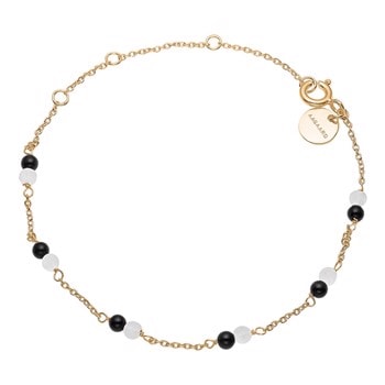 Aagaard Forgyldt sterling sølv armbånd med Onyx og Amazonite