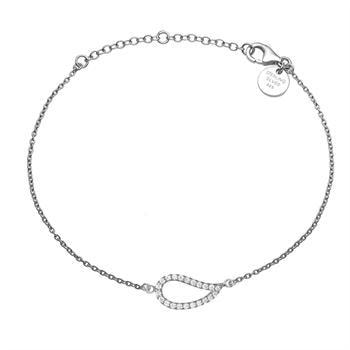 Aagaard sterling sølv Blad armbånd med 24 zirkonia