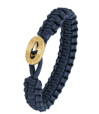 Blåt From Soldier to Soldier armbånd med oxideret forgyldt stållås – Aagaard