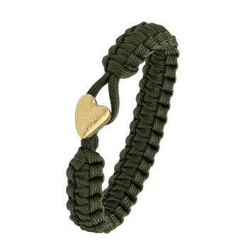 Grøn From Soldier to Soldier armbånd med Soldier hjerte forgyldt stållås – Aagaard