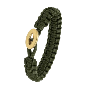 Grøn From Soldier to Soldier armbånd med Soldier brushed forgyldt stållås – Aagaard
