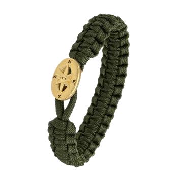 Grøn From Soldier to Soldier armbånd med Soldier compass forgyldt stållås – Aagaard