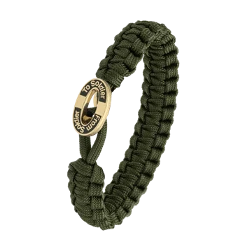Grøn From Soldier to Soldier armbånd med Soldier hjerte forgyldt stållås – Aagaard