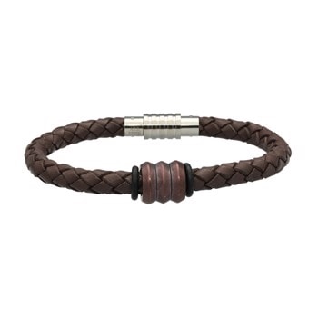 MENS Brunt Armbånd med Charm-Aagaard