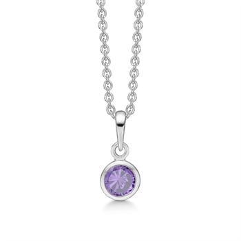 Støvring Design's Smukt 6 mm vedhæng med synet lilla amethyst, kæde 42 + 3 cm